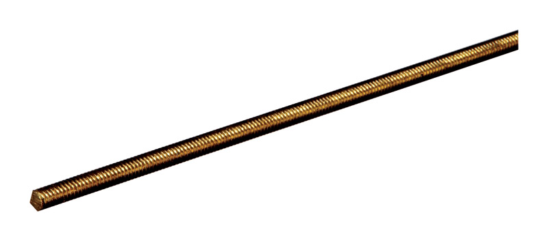 SteelWorks 0.25 in. D X 12 in. L Threaded Brass Rod 1 pk (Pack of 10)