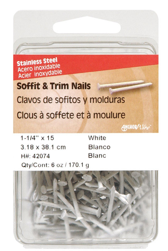 HILLMAN 1-1/4 in. Soffit and Trim Stainless Steel Nail Flat Head (Pack of 5)