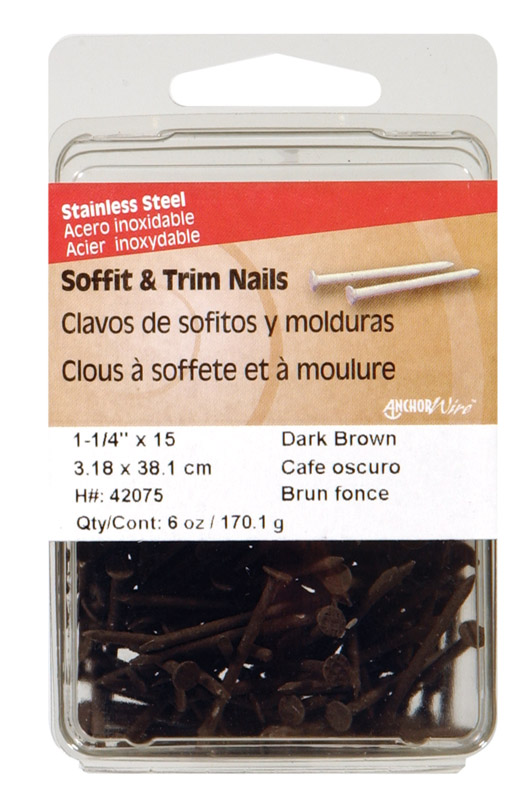 HILLMAN 1-1/4 in. Soffit and Trim Stainless Steel Nail Flat Head (Pack of 5)