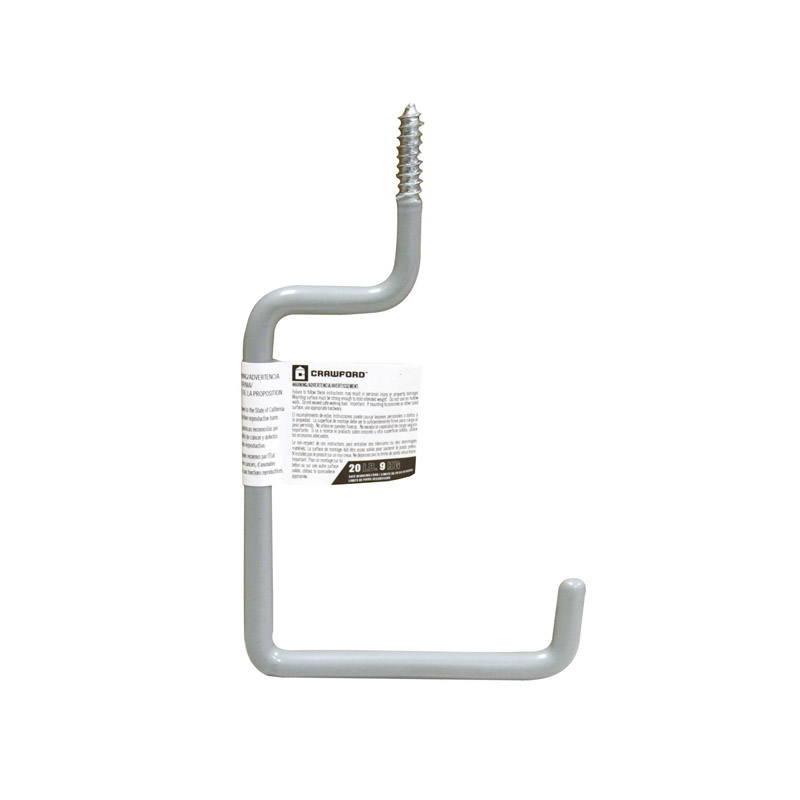 Crawford 7 in. L Vinyl Coated Gray Steel Large Storage Hook 20 lb. cap. 1 pk (Pack of 25)