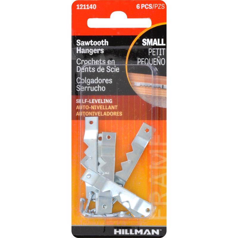HILLMAN Zinc Silver Small Sawtooth Hanger 1 lb 6 pk (Pack of 10)