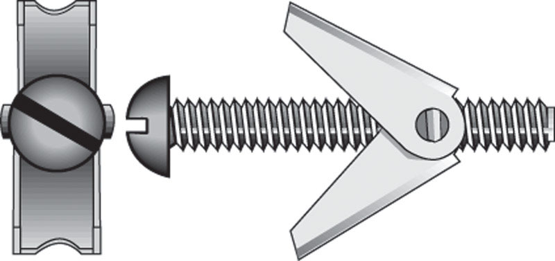 HILLMAN 1/4 in. D X 3 in. L Round Zinc-Plated Steel Toggle Bolt 1 pk (Pack of 6)