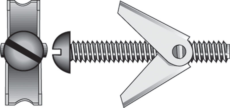 HILLMAN 1/8 in. D X 3 in. L Round Zinc-Plated Steel Toggle Bolt 2 pk (Pack of 10)