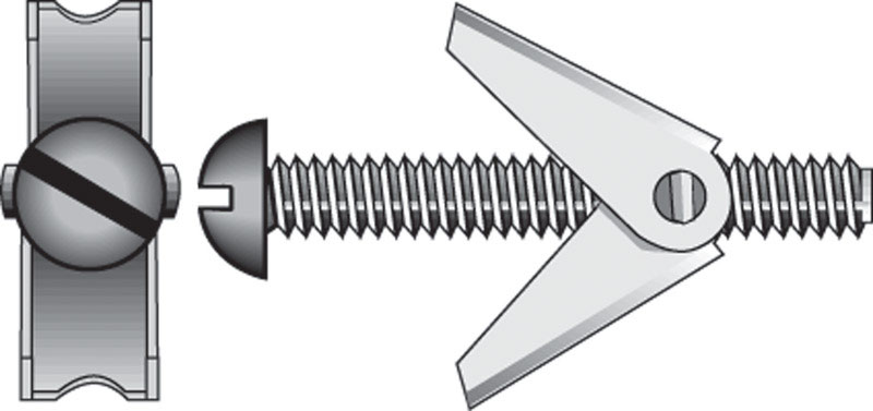 HILLMAN 3/16 in. D X 3 in. L Round Zinc-Plated Steel Toggle Bolt 2 pk (Pack of 10)