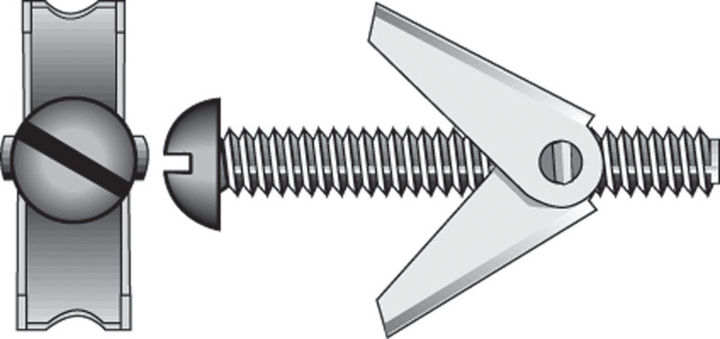 HILLMAN 1/4 in. D X 3 in. L Round Zinc-Plated Steel Toggle Bolt 6 pk (Pack of 5)