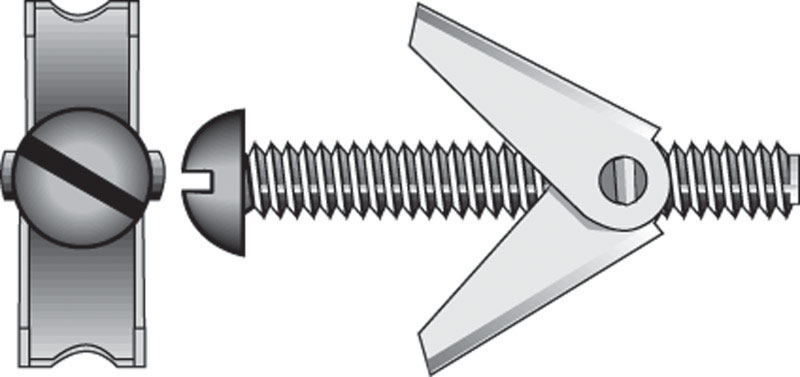 HILLMAN 1/4 in. D X 4 in. L Round Zinc-Plated Steel Toggle Bolt 5 pk (Pack of 5)