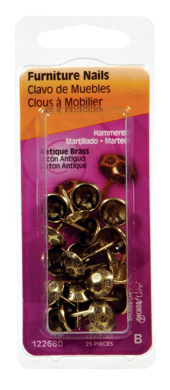 HILLMAN No. 9 Size Antique Brass Brass Furniture Nails 1 pk (Pack of 6)