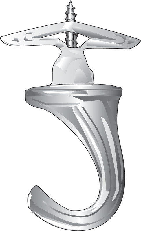 HILLMAN Small White Brass 5.7 in. L Ceiling Hook 2 pk (Pack of 5)