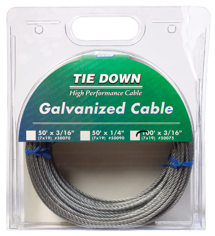 Tie Down Engineering 3/16 in. D X 100 ft. L Galvanized Steel Aircraft Cable