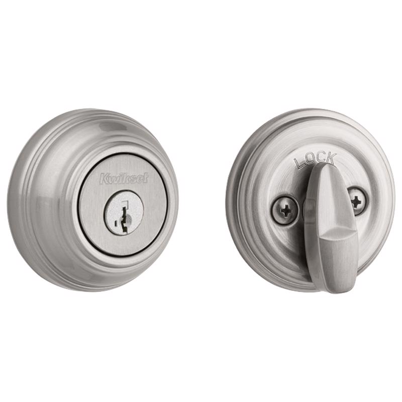 Kwikset SmartKey Satin Nickel Metal Deadbolt