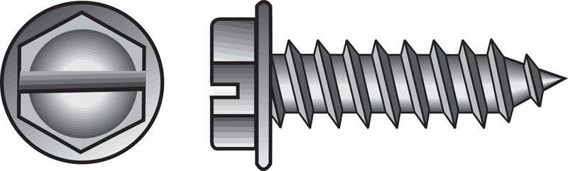 HILLMAN No. 8 Ga. X 2 in. L Slotted Hex Washer Head Sheet Metal Screws 100 pk