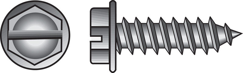 HILLMAN No. 10 Ga. X 2 in. L Slotted Hex Washer Head Sheet Metal Screws 100 pk