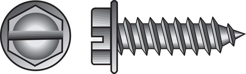 HILLMAN No. 12 Ga. X 2 in. L Slotted Hex Washer Head Sheet Metal Screws 100 pk