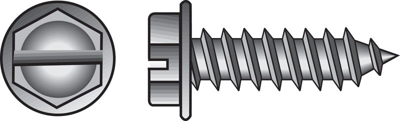 HILLMAN No. 14 Ga. X 1-1/4 in. L Slotted Hex Washer Head Sheet Metal Screws 100 pk
