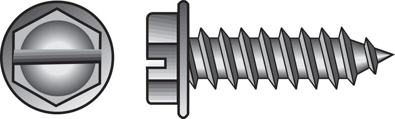HILLMAN No. 14 Ga. X 1-1/2 in. L Slotted Hex Washer Head Sheet Metal Screws 100 pk