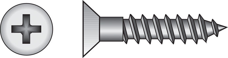 HILLMAN No. 6 Ga. X 1-1/2 in. L Phillips Zinc-Plated Coarse Wood Screws 100 pk