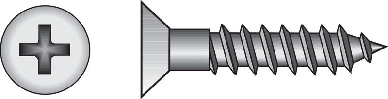 HILLMAN No. 8 Ga. X 2-1/2 in. L Phillips Zinc-Plated Coarse Wood Screws 100 pk
