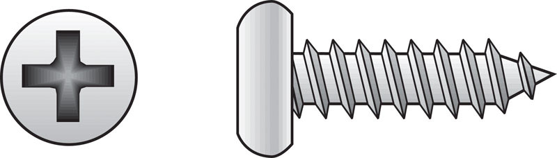HILLMAN No. 6 Ga. X 1 in. L Phillips Pan Head Sheet Metal Screws 100 pk