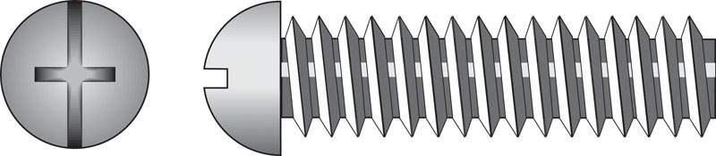 HILLMAN No. 8-32 Ga. X 1/2 in. L Combination Round Head Zinc-Plated Steel Machine Screws 100 pk