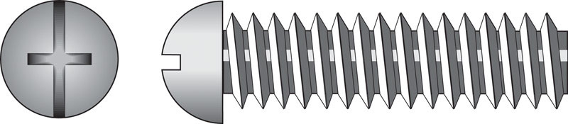 HILLMAN No. 8-32 Ga. X 1 in. L Combination Round Head Zinc-Plated Steel Machine Screws 100 pk