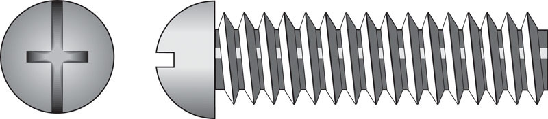 HILLMAN No. 8-32 Ga. X 1-1/4 in. L Combination Round Head Zinc-Plated Steel Machine Screws 100 pk