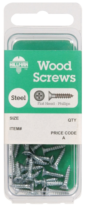 HILLMAN No. 12 X 1-1/2 in. L Phillips Zinc-Plated Coarse Wood Screws 6 pk (Pack of 10)