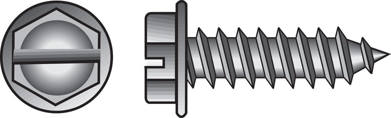 HILLMAN No. 8 Ga. X 1 in. L Slotted Hex Washer Head Sheet Metal Screws 100 pk