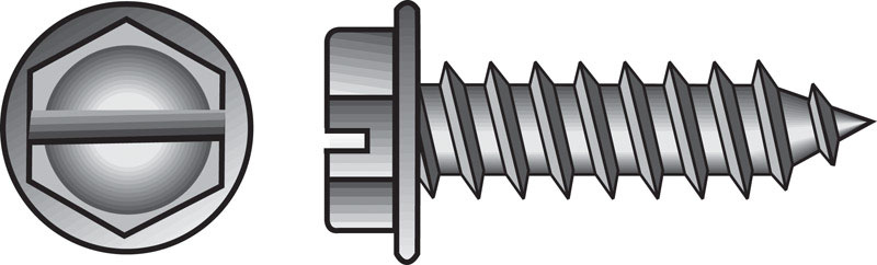 HILLMAN No. 6 Ga. X 1-1/4 in. L Slotted Hex Washer Head Sheet Metal Screws 100 pk