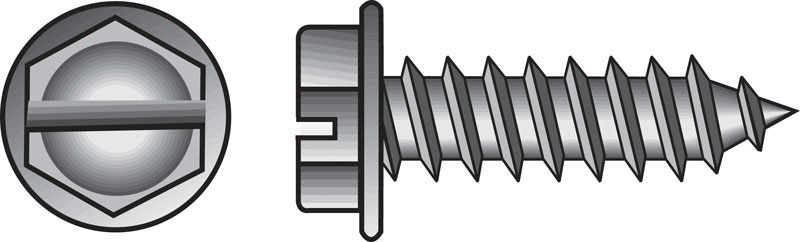 HILLMAN No. 6 Ga. X 1-1/2 in. L Slotted Hex Washer Head Sheet Metal Screws 100 pk