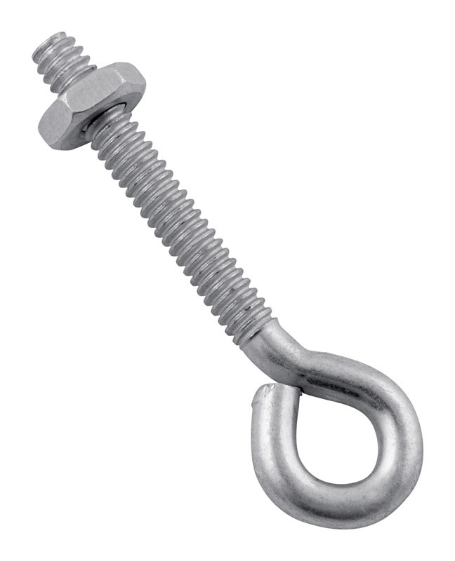National Hardware 3/16 in. X 2 in. L Zinc-Plated Steel Eyebolt Nut Included (Pack of 20)