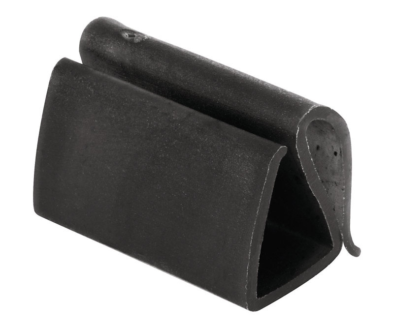 Prime-Line Black Vinyl Retainer Clip For 3/8 inch 4 pk