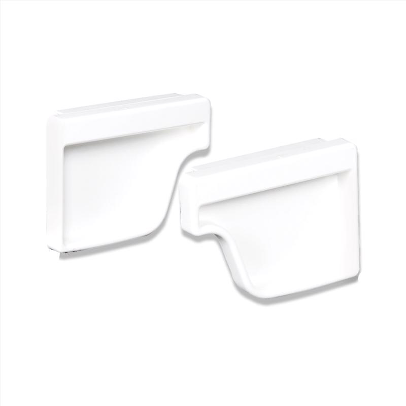 Amerimax 4.6 in. H X 2 in. W X 5 in. L White Vinyl K Gutter End Cap (Pack of 16)