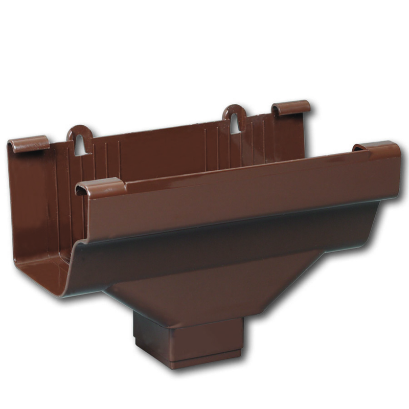 Amerimax 9 in. H X 6.25 in. W X 9 in. L Brown Vinyl K Gutter Drop Outlet (Pack of 6)