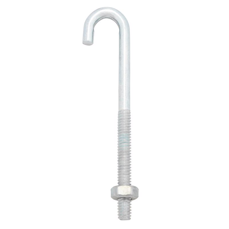 Hampton Small Zinc-Plated Silver Zinc 0.6875 in. L J-Bolt 125 lb 1 pk (Pack of 10)