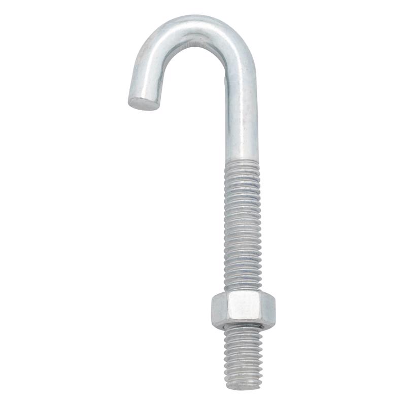 Hampton Medium Zinc-Plated Silver Steel 13/16 in. L J-Bolt 175 lb 1 pk (Pack of 10)