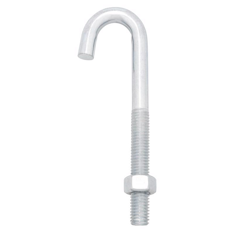 Hampton Small Zinc-Plated Silver Zinc 1.5625 in. L J-Bolt 325 lb 1 pk (Pack of 10)