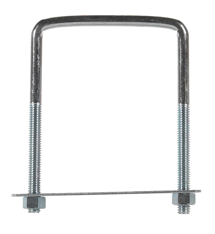 Hampton 3/8 in. X 3.7 in. W X 5 in. L Coarse Zinc-Plated Steel Lumber Size Square Bend U-Bolt (Pack of 5)
