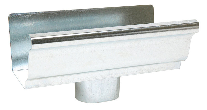 Amerimax 6.5 in. H X 10 in. W X 5.5 in. L Metallic Galvanized Steel K End w/Drop (Pack of 12)