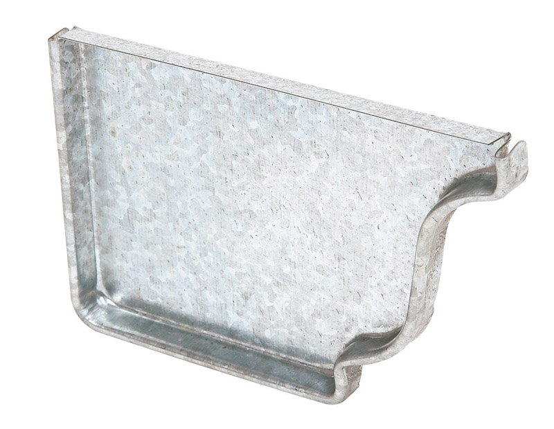 Amerimax 0.5 in. H X 3.5 in. W X 5 in. L Metallic Galvanized Steel K Left End Cap (Pack of 15)