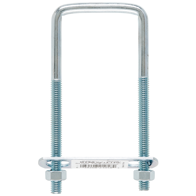 Hampton 5/16 in. X 2 in. W X 4-3/4 in. L Coarse Zinc-Plated Steel Square Bend U Bolt (Pack of 10)