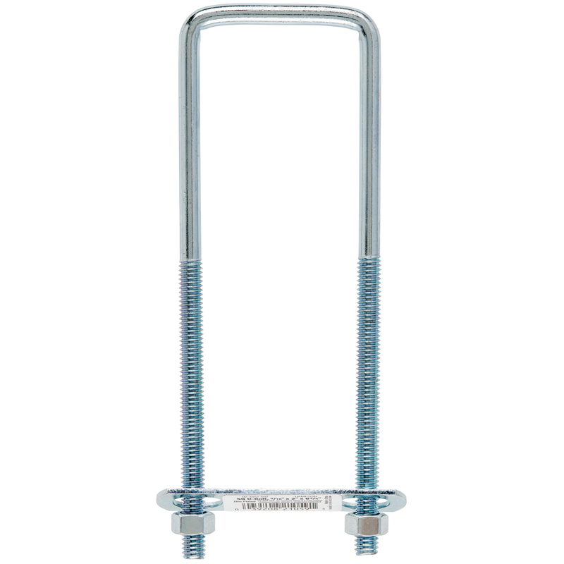 Hampton 5/16 in. X 2 in. W X 6-3/4 in. L Coarse Zinc-Plated Steel Square Bend U Bolt (Pack of 10)