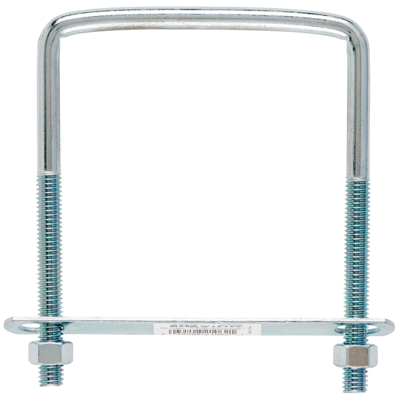 Hampton 3/8 in. X 4 in. W X 5 in. L Coarse Zinc-Plated Steel Square Bend U Bolt (Pack of 10)