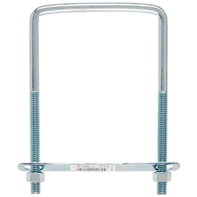 Hampton 3/8 in. X 4 in. W X 6 in. L Coarse Zinc-Plated Steel Square Bend U Bolt (Pack of 10)