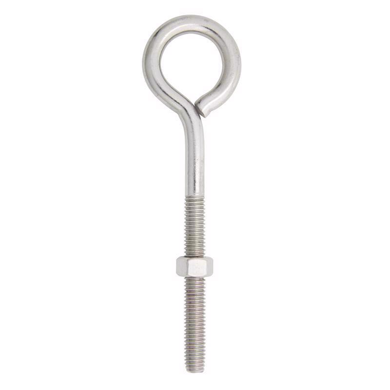 Hampton 3/8 in. X 6 in. L Stainless Stainless Steel Eyebolt Nut Included (Pack of 5)