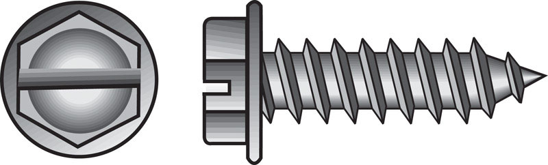 HILLMAN No. 7 Ga. X 1/2 in. L Slotted Hex Washer Head Sheet Metal Screws 100 pk