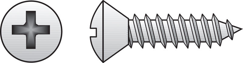HILLMAN No. 6 Ga. X 1-1/4 in. L Phillips Oval Head Sheet Metal Screws 100 pk