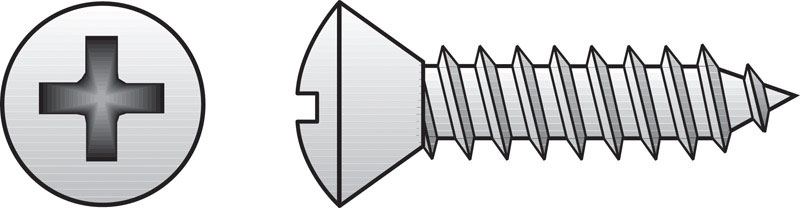 Hillman No. 8 Ga. X 2 in. L Phillips Oval Head Sheet Metal Screws 100 pk