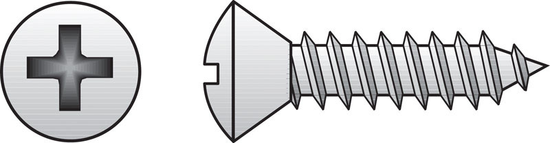 HILLMAN No. 12 Ga. X 1-1/4 in. L Phillips Oval Head Sheet Metal Screws 100 pk