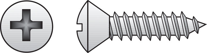 HILLMAN No. 14 in. X 1-1/4 in. L Phillips Oval Head Sheet Metal Screws 100 pk