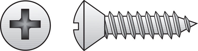 HILLMAN No. 14 Ga. X 1-1/2 in. L Phillips Oval Head Sheet Metal Screws 100 pk
